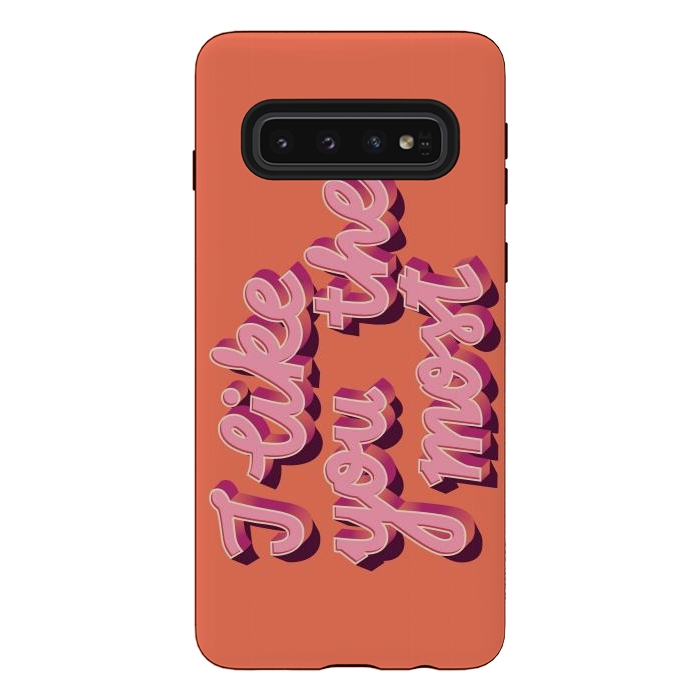 Galaxy S10 StrongFit I like you the most, Hand Lettered, Happy Valentine's Day by Jelena Obradovic