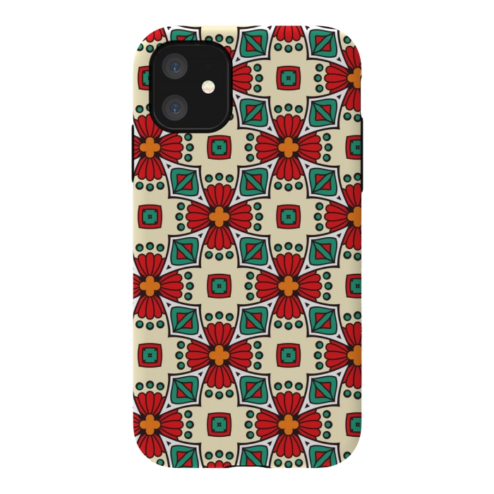 iPhone 11 StrongFit red floral print by MALLIKA