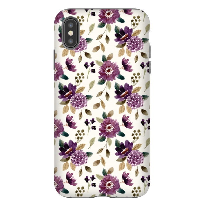 iPhone Xs Max StrongFit purple grapevine pattern by MALLIKA