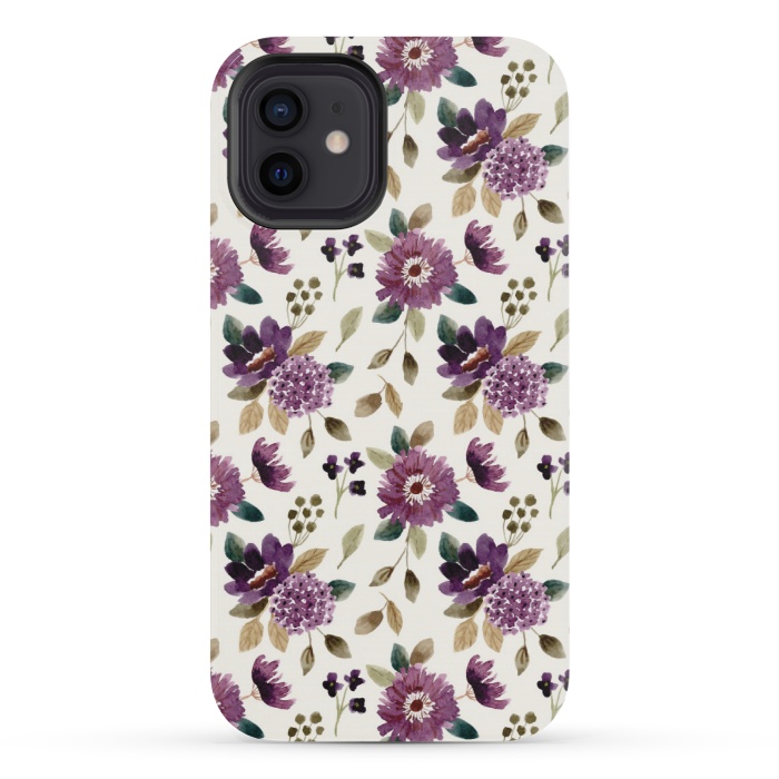 iPhone 12 mini StrongFit purple grapevine pattern by MALLIKA