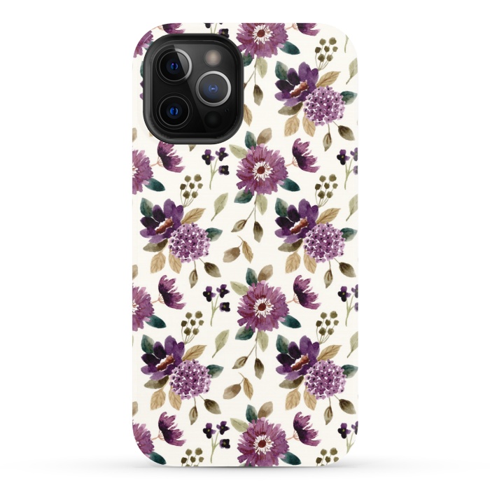 iPhone 12 Pro StrongFit purple grapevine pattern by MALLIKA