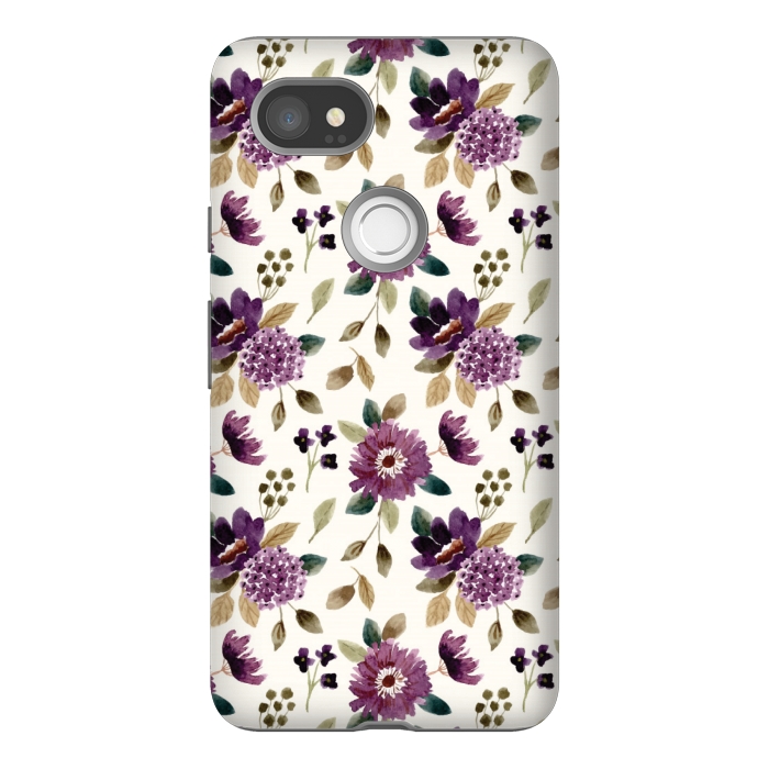 Pixel 2XL StrongFit purple grapevine pattern by MALLIKA