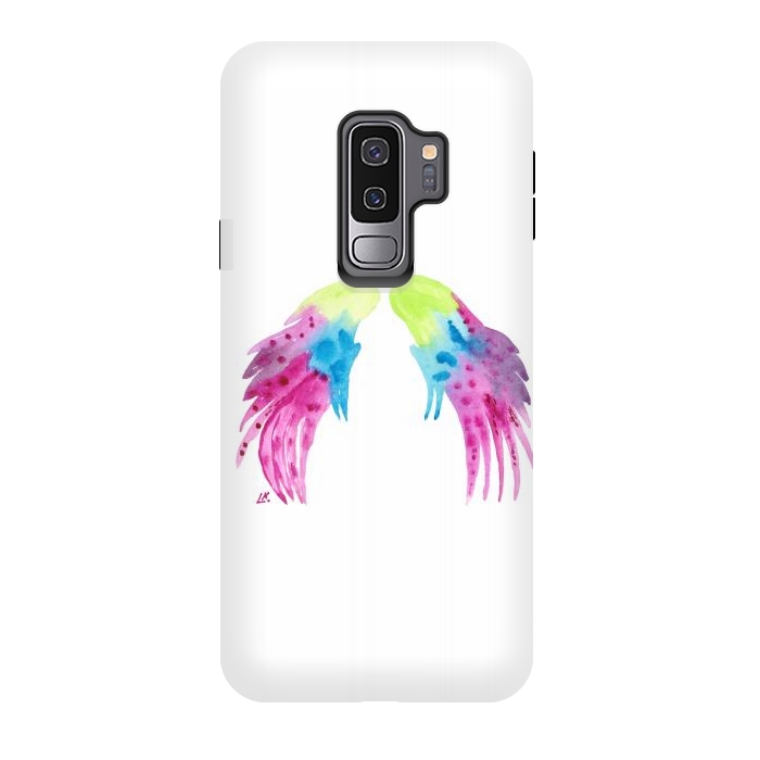 Galaxy S9 plus StrongFit Angel wings watercolor  by ArtKingdom7