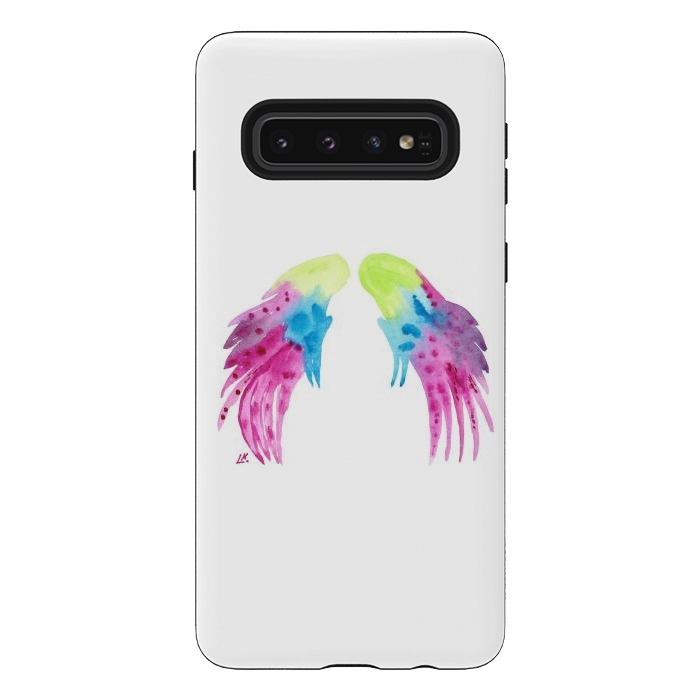 Galaxy S10 StrongFit Angel wings watercolor  by ArtKingdom7