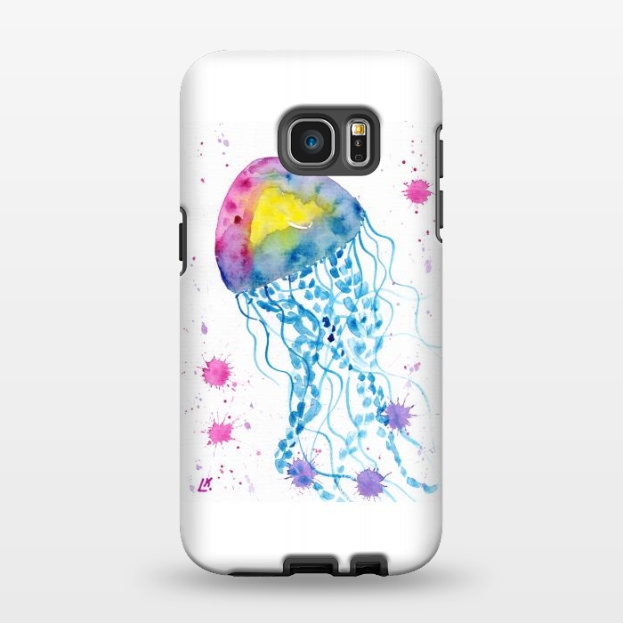 Galaxy S7 EDGE StrongFit Jellyfish watercolor 22 by ArtKingdom7