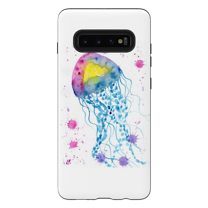 Galaxy S10 plus StrongFit Jellyfish watercolor 22 by ArtKingdom7