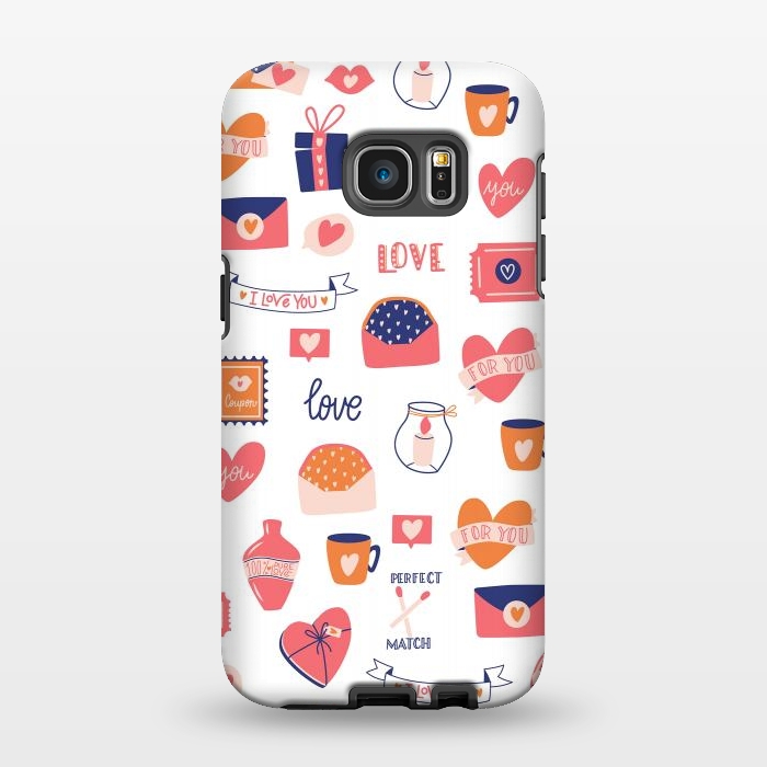 Galaxy S7 EDGE StrongFit Valentine pattern 01 by Jelena Obradovic