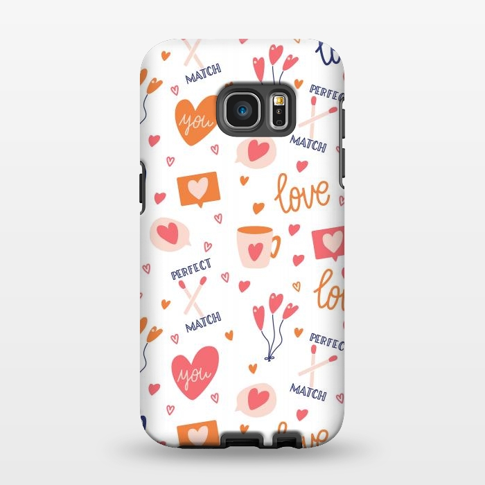 Galaxy S7 EDGE StrongFit Valentine pattern 05 by Jelena Obradovic