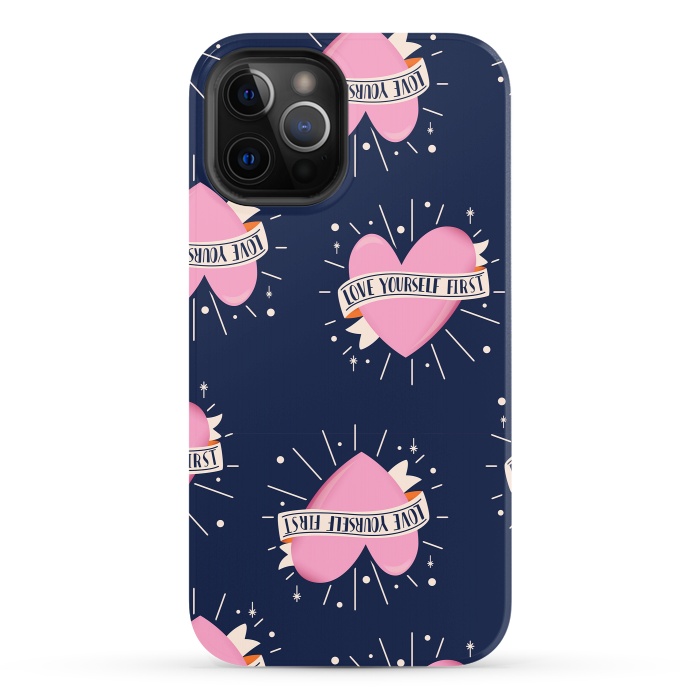 iPhone 12 Pro StrongFit Valentine pattern 14 by Jelena Obradovic