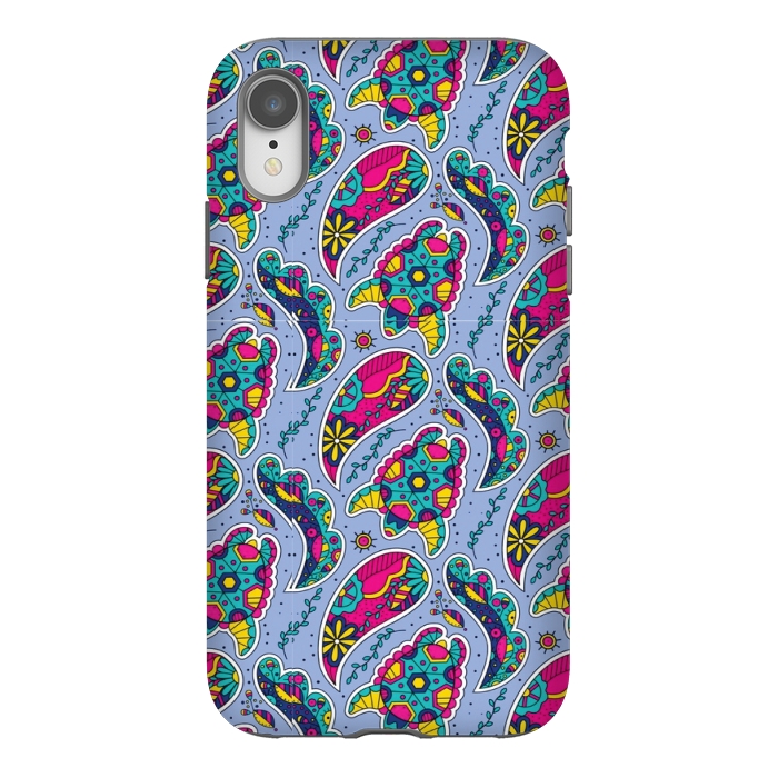 iPhone Xr StrongFit blue paisley print 2 by MALLIKA