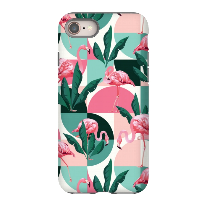 iPhone 8 StrongFit square flamingo pattern  by MALLIKA