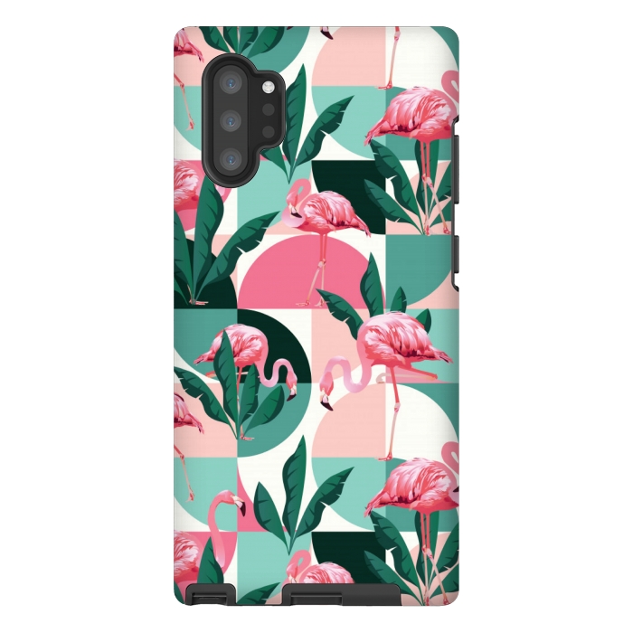 Galaxy Note 10 plus StrongFit square flamingo pattern  by MALLIKA
