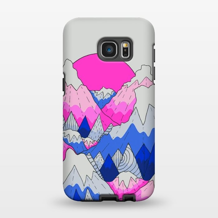 Galaxy S7 EDGE StrongFit The hot pink and blue peaks by Steve Wade (Swade)