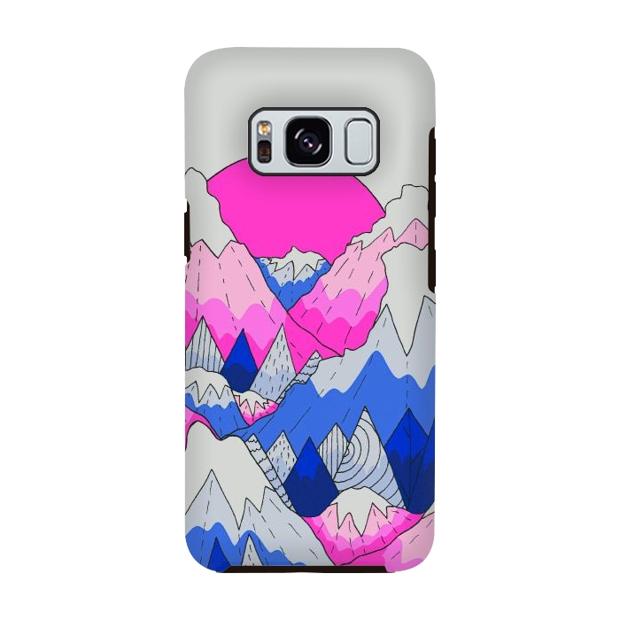 Galaxy S8 StrongFit The hot pink and blue peaks by Steve Wade (Swade)