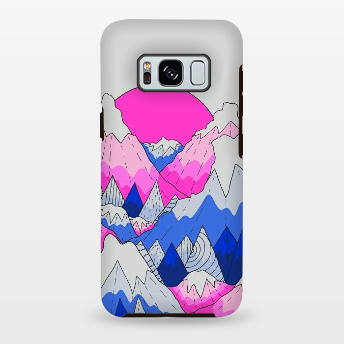 Galaxy S8 plus StrongFit The hot pink and blue peaks by Steve Wade (Swade)