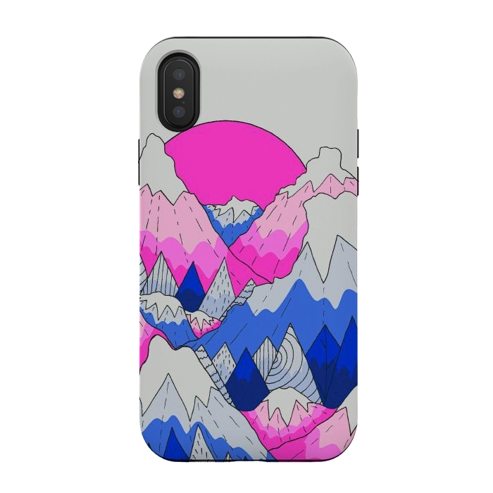 iPhone Xs / X StrongFit The hot pink and blue peaks by Steve Wade (Swade)