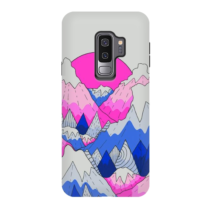 Galaxy S9 plus StrongFit The hot pink and blue peaks by Steve Wade (Swade)