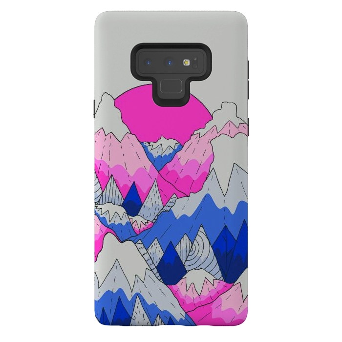 Galaxy Note 9 StrongFit The hot pink and blue peaks by Steve Wade (Swade)