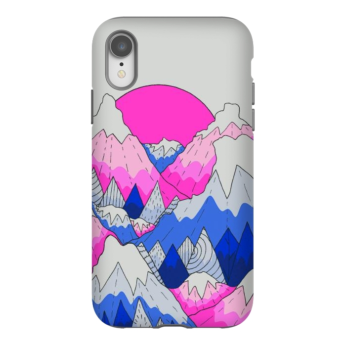 iPhone Xr StrongFit The hot pink and blue peaks by Steve Wade (Swade)