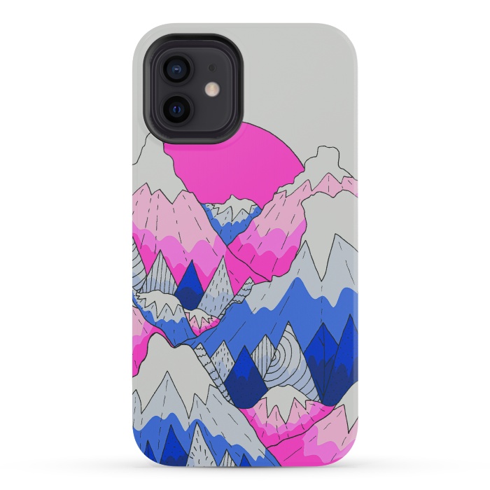 iPhone 12 mini StrongFit The hot pink and blue peaks by Steve Wade (Swade)