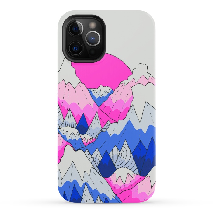 iPhone 12 Pro StrongFit The hot pink and blue peaks by Steve Wade (Swade)