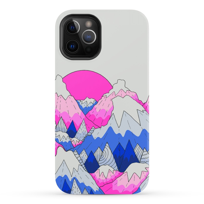 iPhone 12 Pro Max StrongFit The hot pink and blue peaks by Steve Wade (Swade)