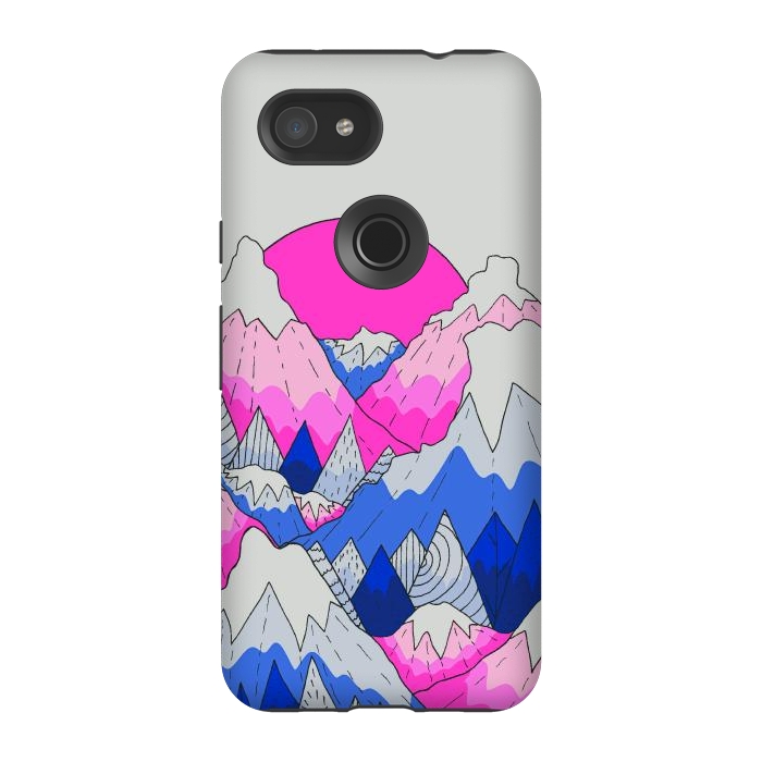 Pixel 3A StrongFit The hot pink and blue peaks by Steve Wade (Swade)