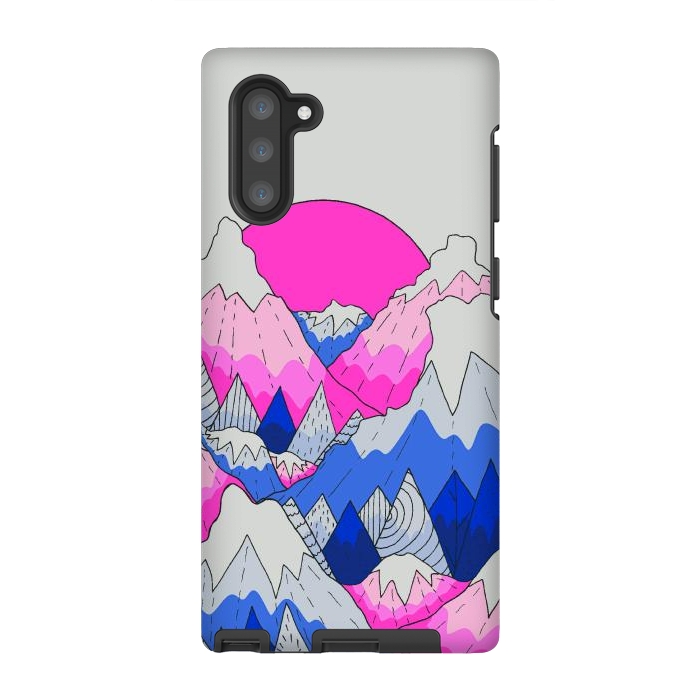 Galaxy Note 10 StrongFit The hot pink and blue peaks by Steve Wade (Swade)