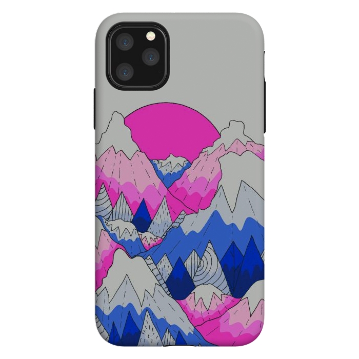 iPhone 11 Pro Max StrongFit The hot pink and blue peaks by Steve Wade (Swade)