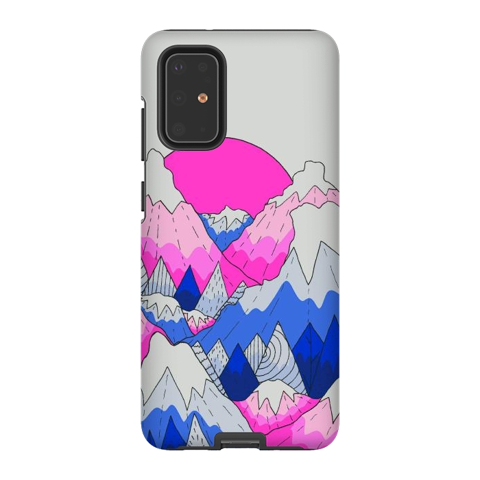 Galaxy S20 Plus StrongFit The hot pink and blue peaks by Steve Wade (Swade)