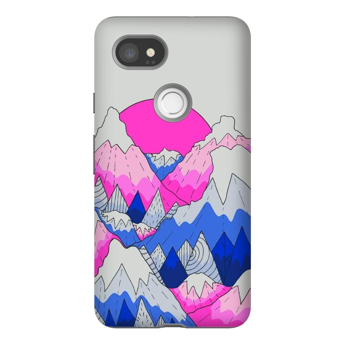 Pixel 2XL StrongFit The hot pink and blue peaks by Steve Wade (Swade)