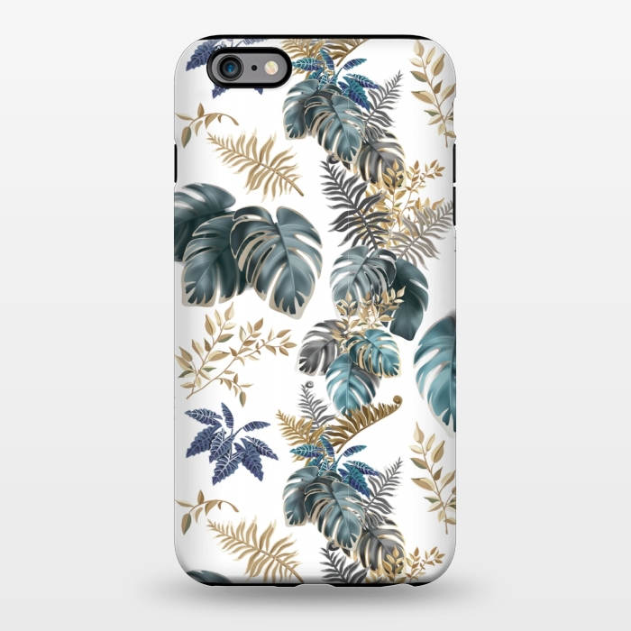 iPhone 6/6s plus StrongFit blue green metallic tropical print by MALLIKA