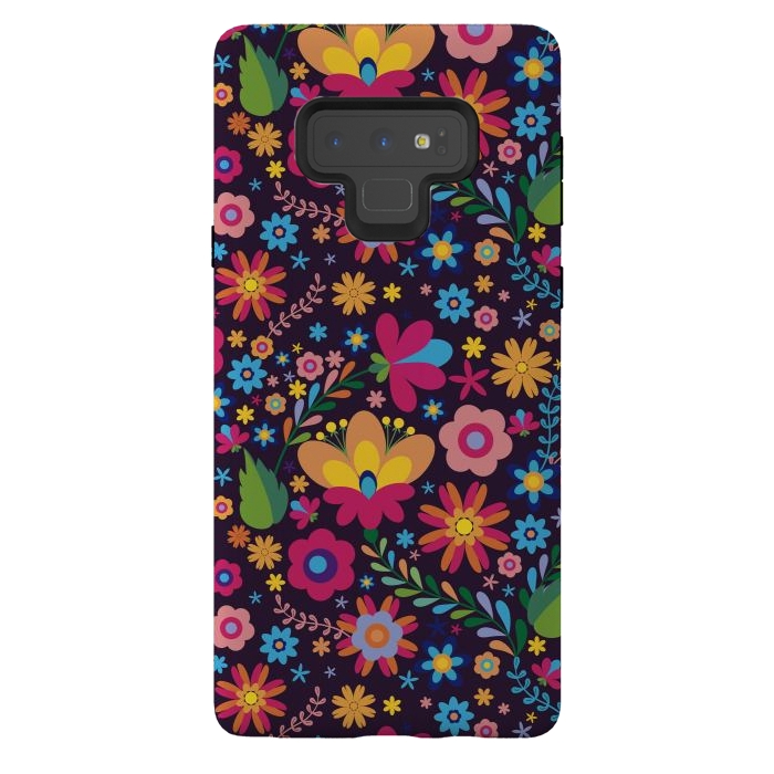 Galaxy Note 9 StrongFit Pink and Yellow Flower Party by ArtsCase