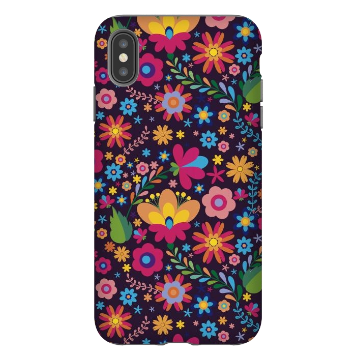 iPhone Xs Max StrongFit Pink and Yellow Flower Party by ArtsCase
