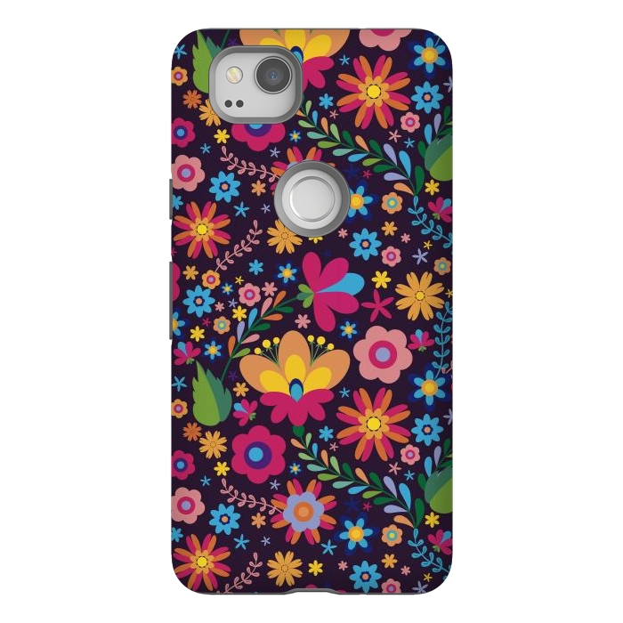 Pixel 2 StrongFit Pink and Yellow Flower Party by ArtsCase