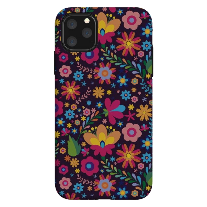 iPhone 11 Pro Max StrongFit Pink and Yellow Flower Party by ArtsCase