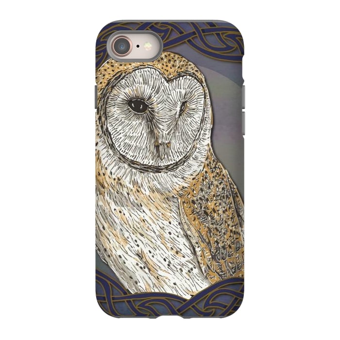 iPhone 8 StrongFit Beautiful Barn Owl by Lotti Brown