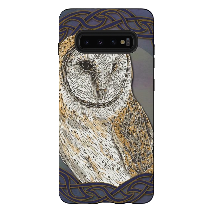 Galaxy S10 plus StrongFit Beautiful Barn Owl by Lotti Brown