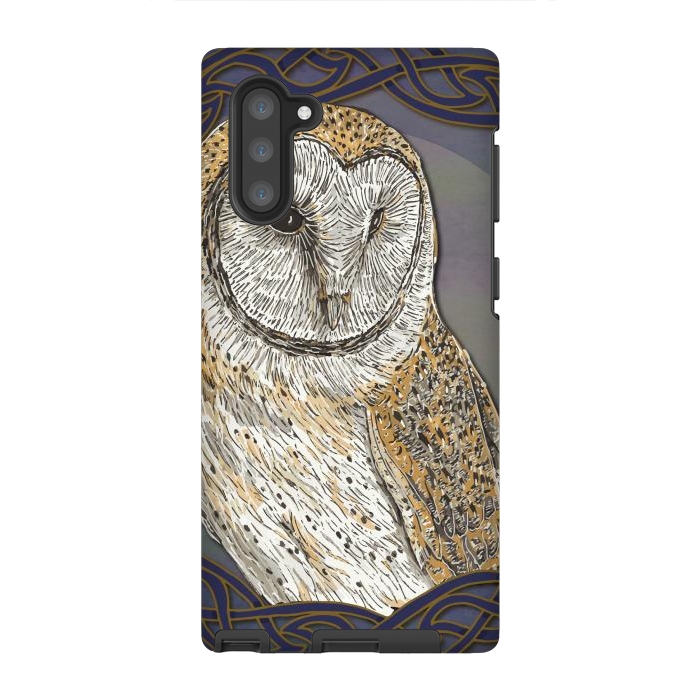 Galaxy Note 10 StrongFit Beautiful Barn Owl by Lotti Brown