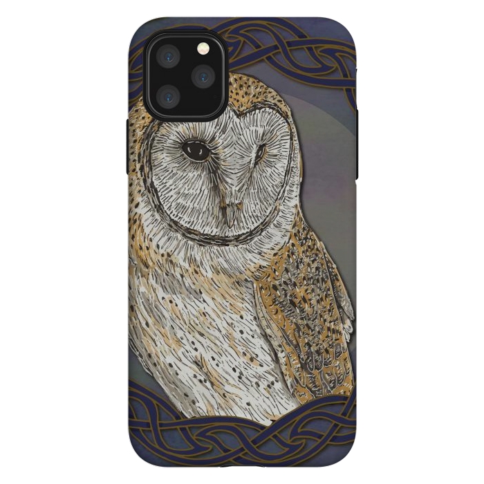 iPhone 11 Pro Max StrongFit Beautiful Barn Owl by Lotti Brown