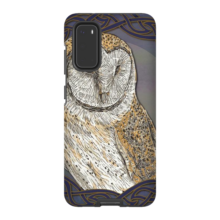 Galaxy S20 StrongFit Beautiful Barn Owl by Lotti Brown