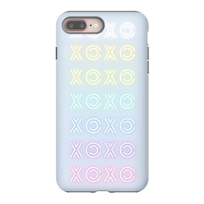 iPhone 7 plus StrongFit Pastel neon XOXO typo Valentine by Oana 