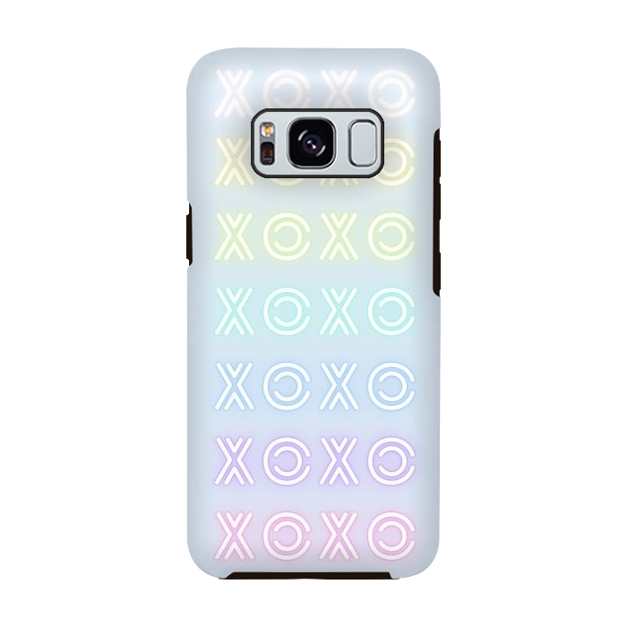 Galaxy S8 StrongFit Pastel neon XOXO typo Valentine by Oana 