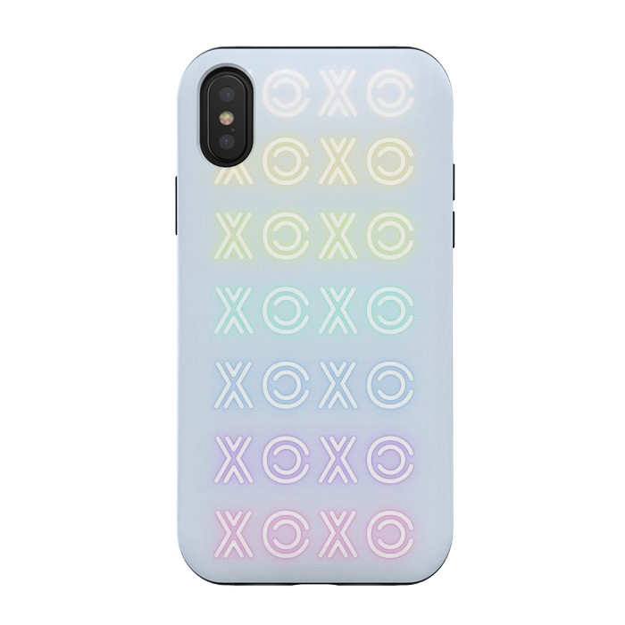 iPhone Xs / X StrongFit Pastel neon XOXO typo Valentine by Oana 