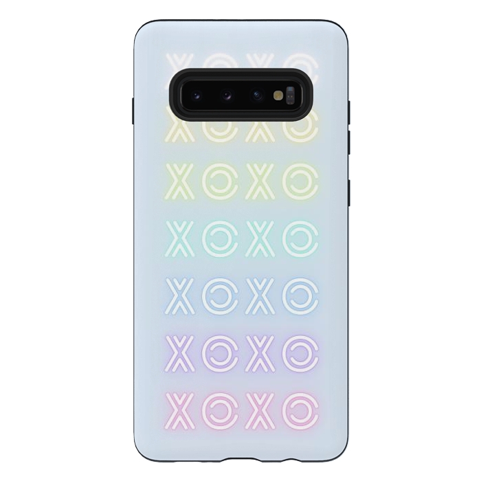 Galaxy S10 plus StrongFit Pastel neon XOXO typo Valentine by Oana 