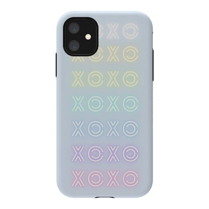 iPhone 11 StrongFit Pastel neon XOXO typo Valentine by Oana 