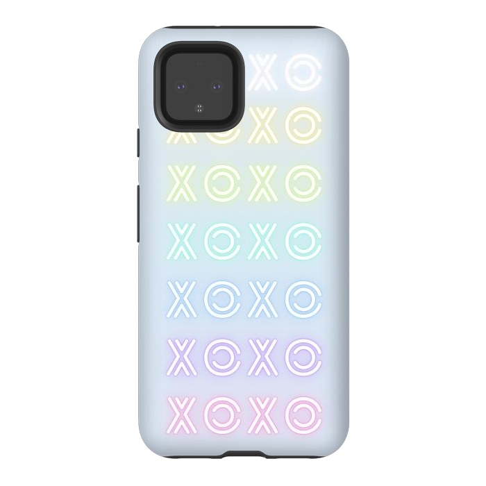 Pixel 4 StrongFit Pastel neon XOXO typo Valentine by Oana 