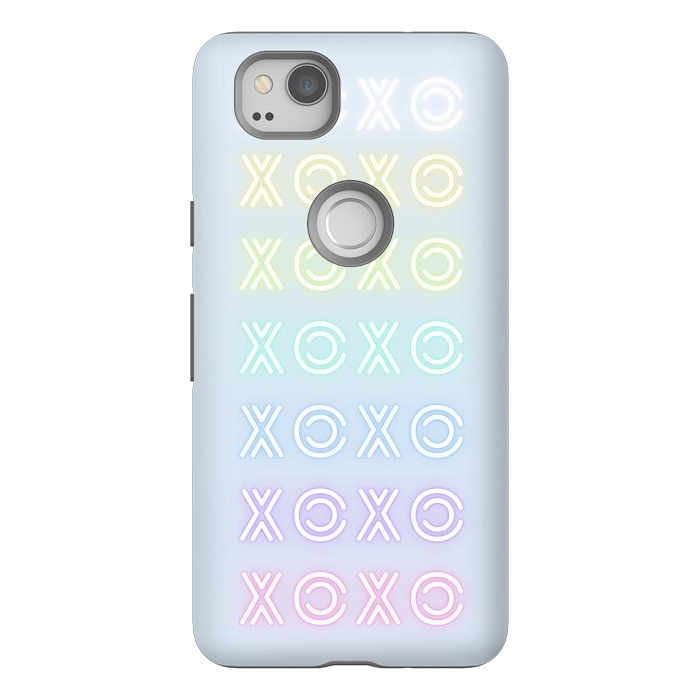 Pixel 2 StrongFit Pastel neon XOXO typo Valentine by Oana 