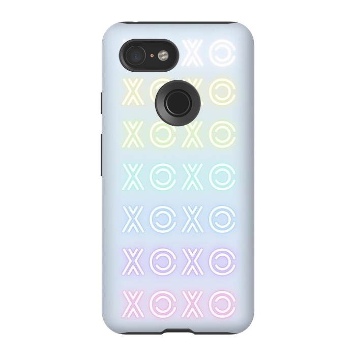 Pixel 3 StrongFit Pastel neon XOXO typo Valentine by Oana 