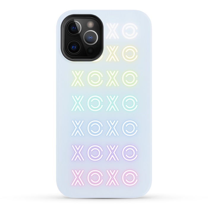 iPhone 12 Pro StrongFit Pastel neon XOXO typo Valentine by Oana 